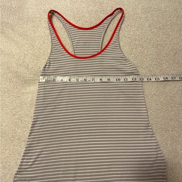 Lululemon What The Sport Singlet Racerback Tank Top Silver Stripe White - Picture 9 of 14